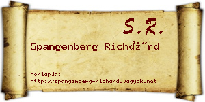 Spangenberg Richárd névjegykártya